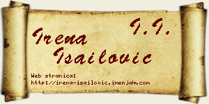 Irena Isailović vizit kartica